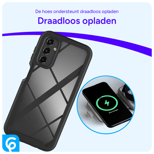 Samsung Galaxy A14 Hoesje Full Protect 360° Cover Hybride Zwart afbeelding 5