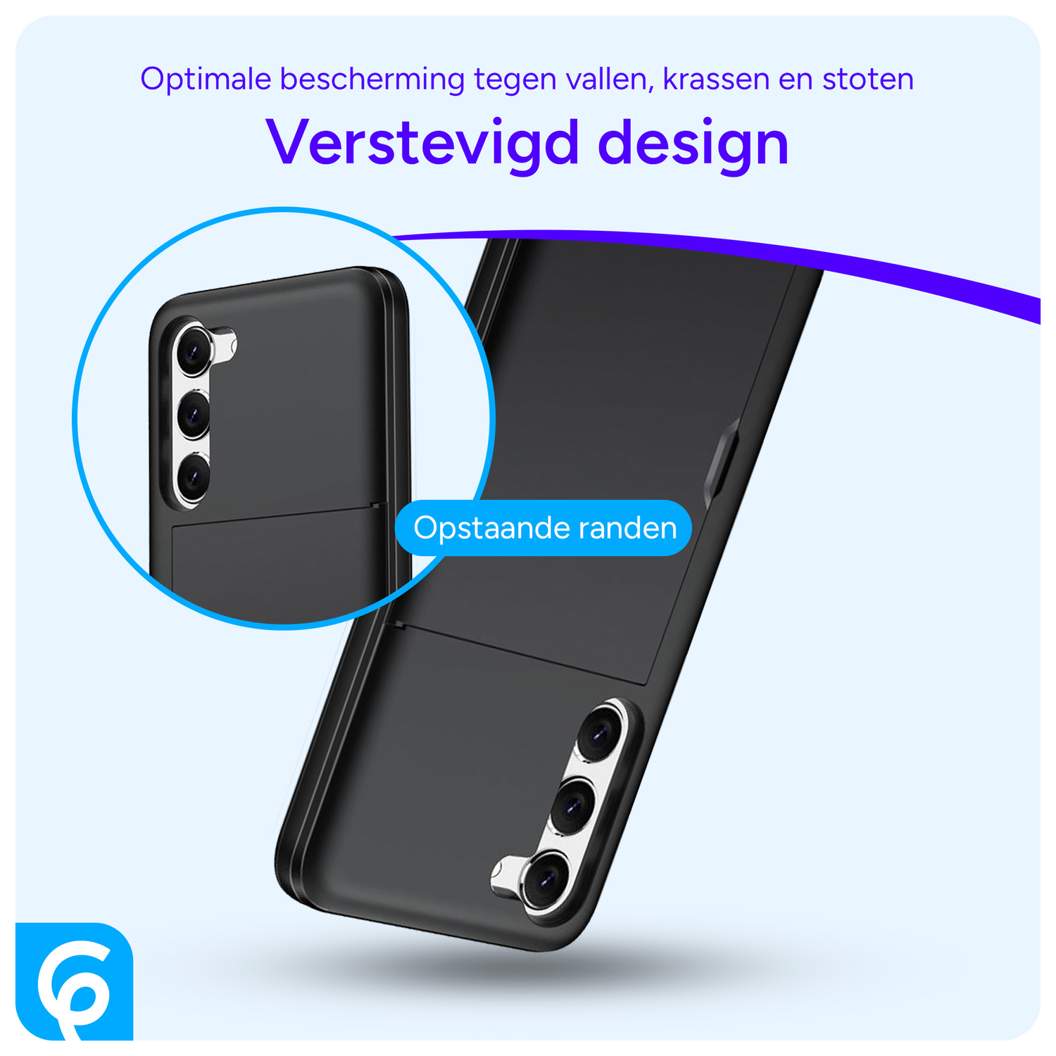 Samsung Galaxy S23 Hoesje met Slider Kaarthouder Back Cover Zwart afbeelding 4