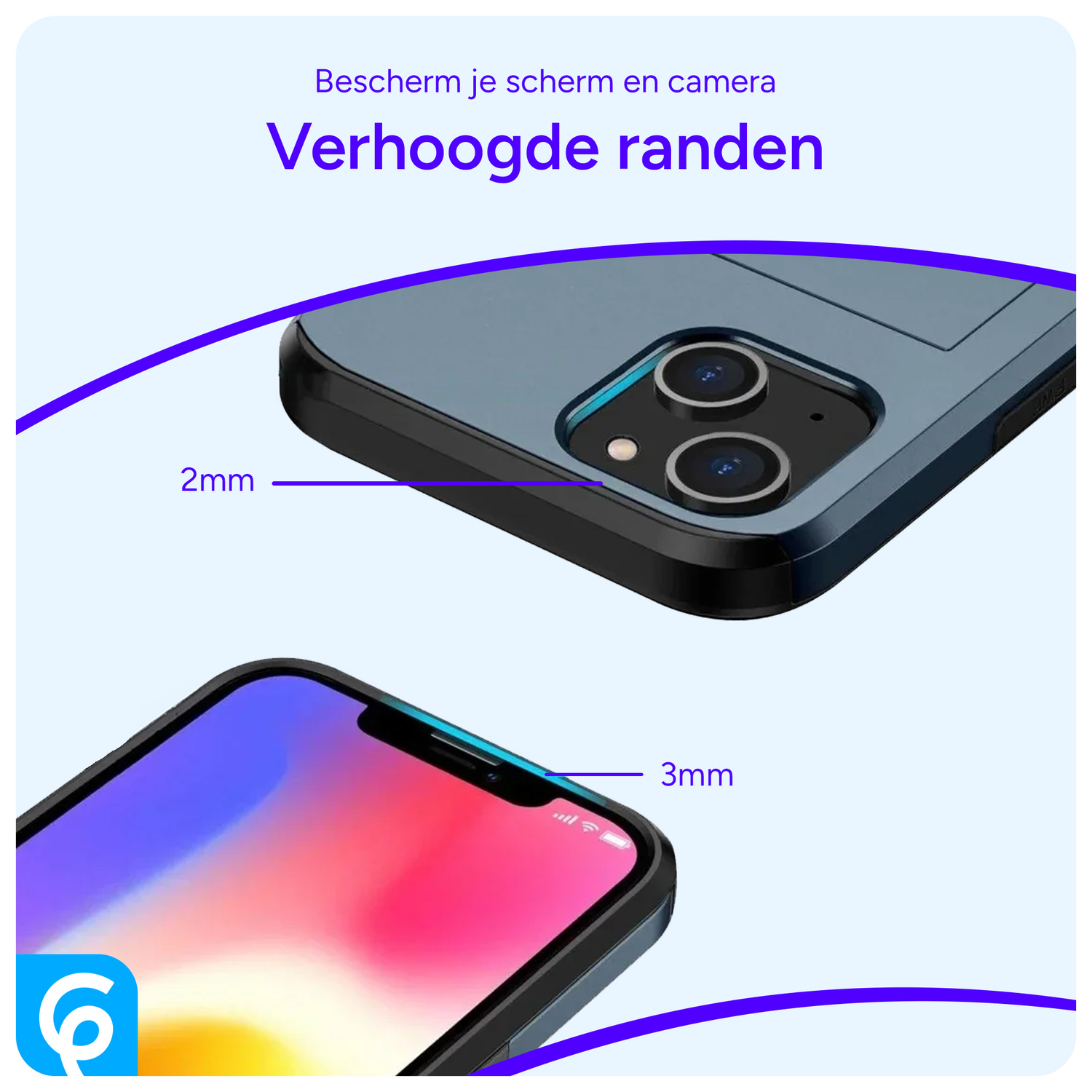 Samsung Galaxy S23 Hoesje met Slider Kaarthouder Back Cover Blauw afbeelding 7