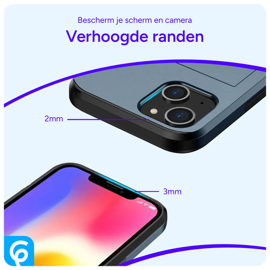 Samsung Galaxy S23 Hoesje met Slider Kaarthouder Back Cover Blauw afbeelding 7
