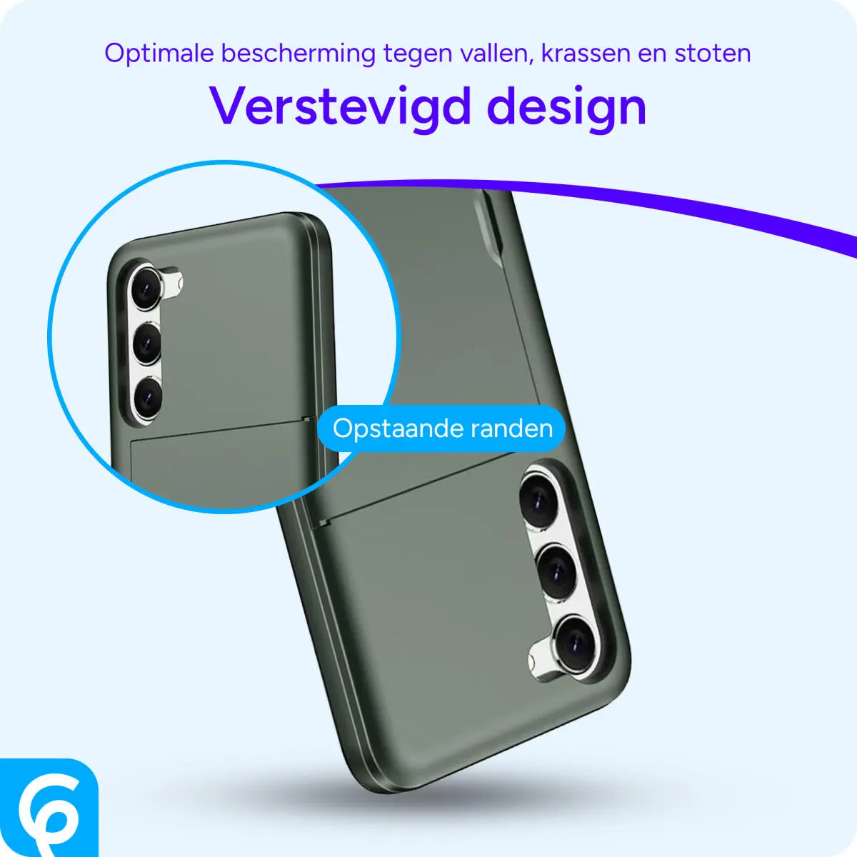 Samsung Galaxy S23 Hoesje met Slider Kaarthouder Back Cover Groen afbeelding 2