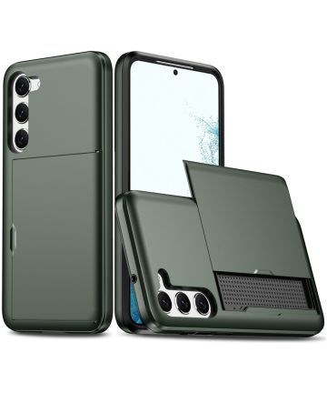 schipper Doorzichtig Installeren Samsung Galaxy S23 Plus Hoesje Slider Kaarthouder Back Cover Groen |  GSMpunt.nl