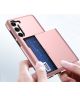 Samsung Galaxy S23 Plus Hoesje Slider Kaarthouder Back Cover Roze Goud