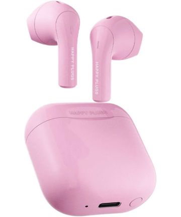 Happy Plugs Joy Bluetooth 5.2 Headset Draadloze Oordopjes Roze Headsets