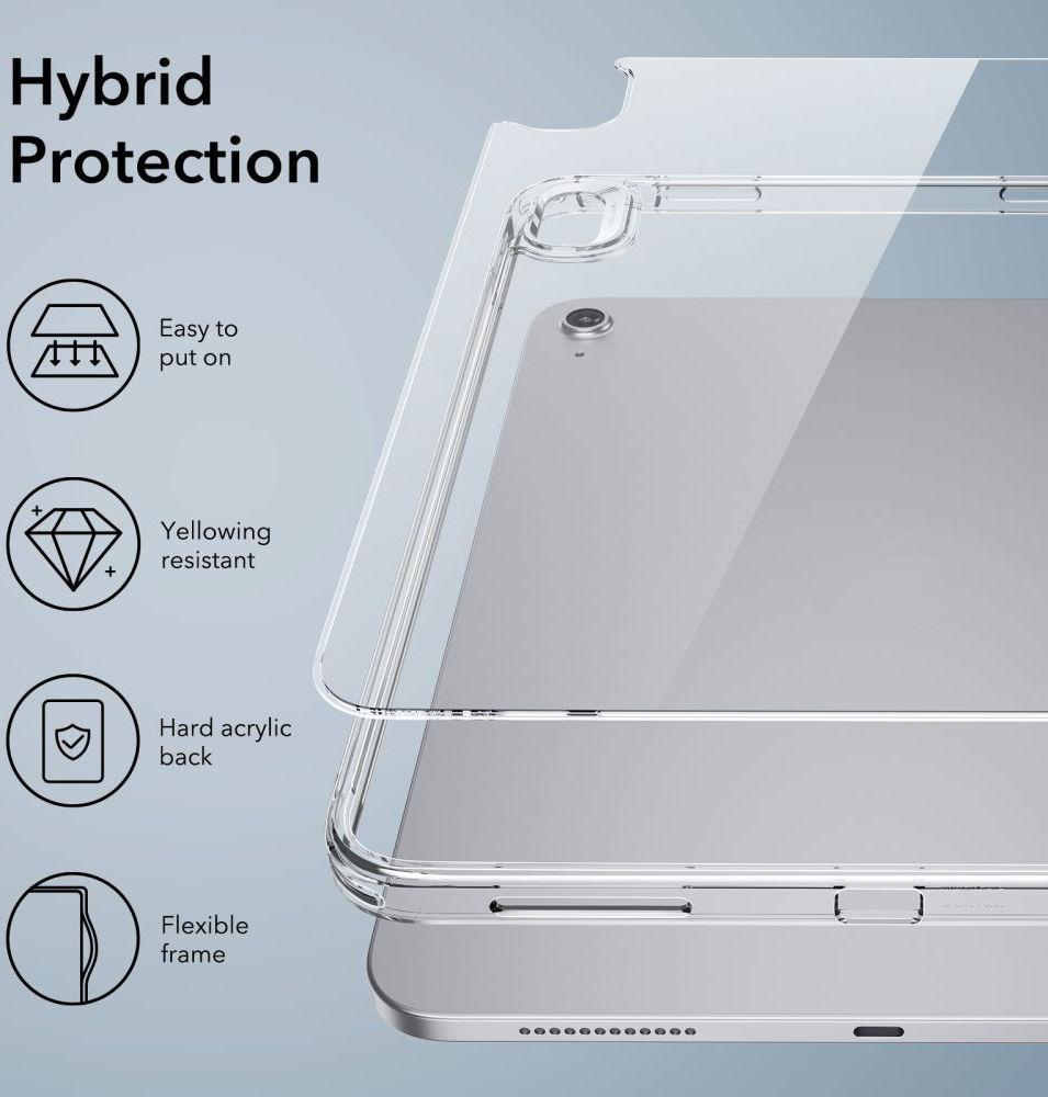 ESR Classic Hybrid Apple iPad 11 (2025) / 10.9 (2022) Hoes Back Cover Clear afbeelding 6