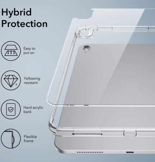 ESR Classic Hybrid Apple iPad 11 (2025) / 10.9 (2022) Hoes Back Cover Clear afbeelding 6