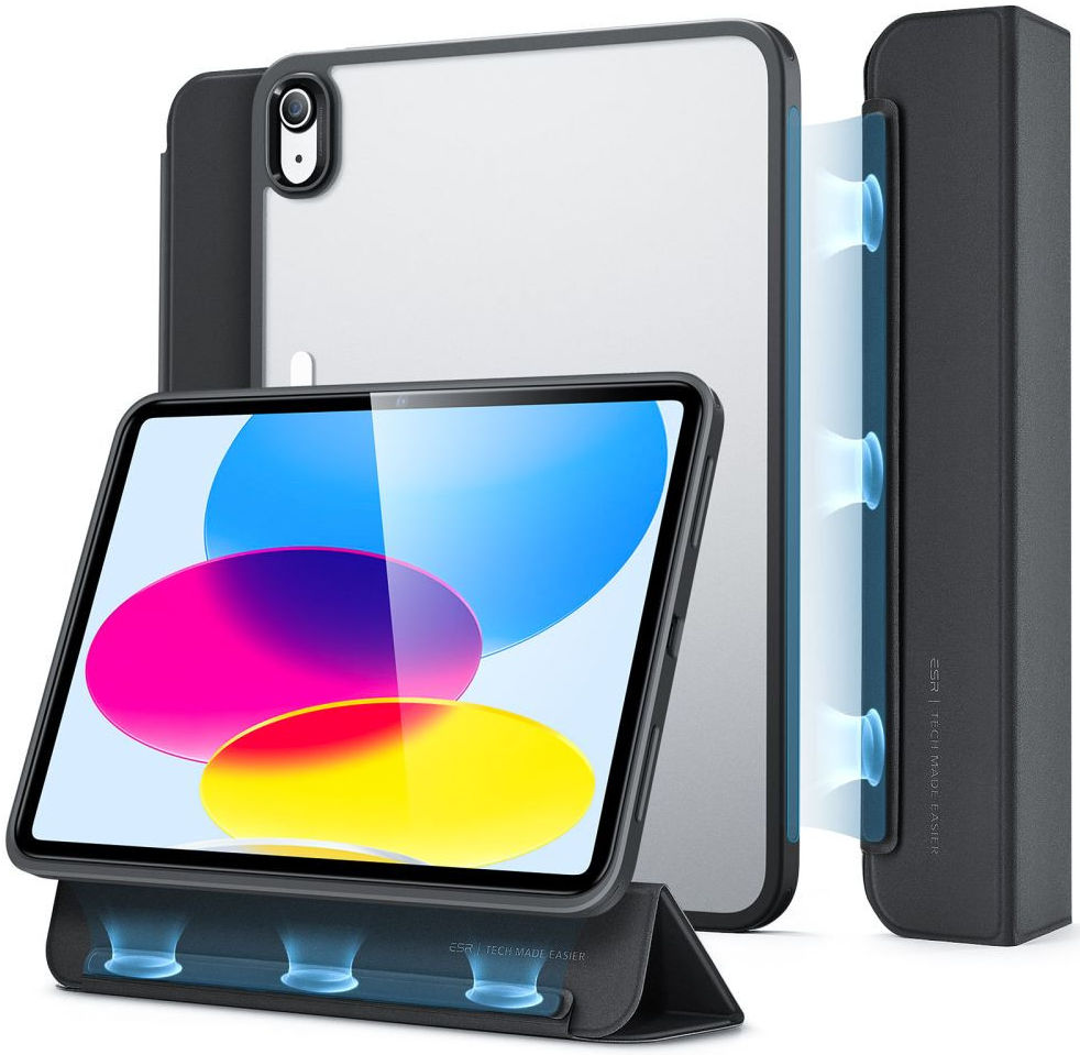 ESR Ascend Hybrid Apple iPad 11 (2025) / 10.9 (2022) Hoes Tri-Fold Zwart afbeelding 1