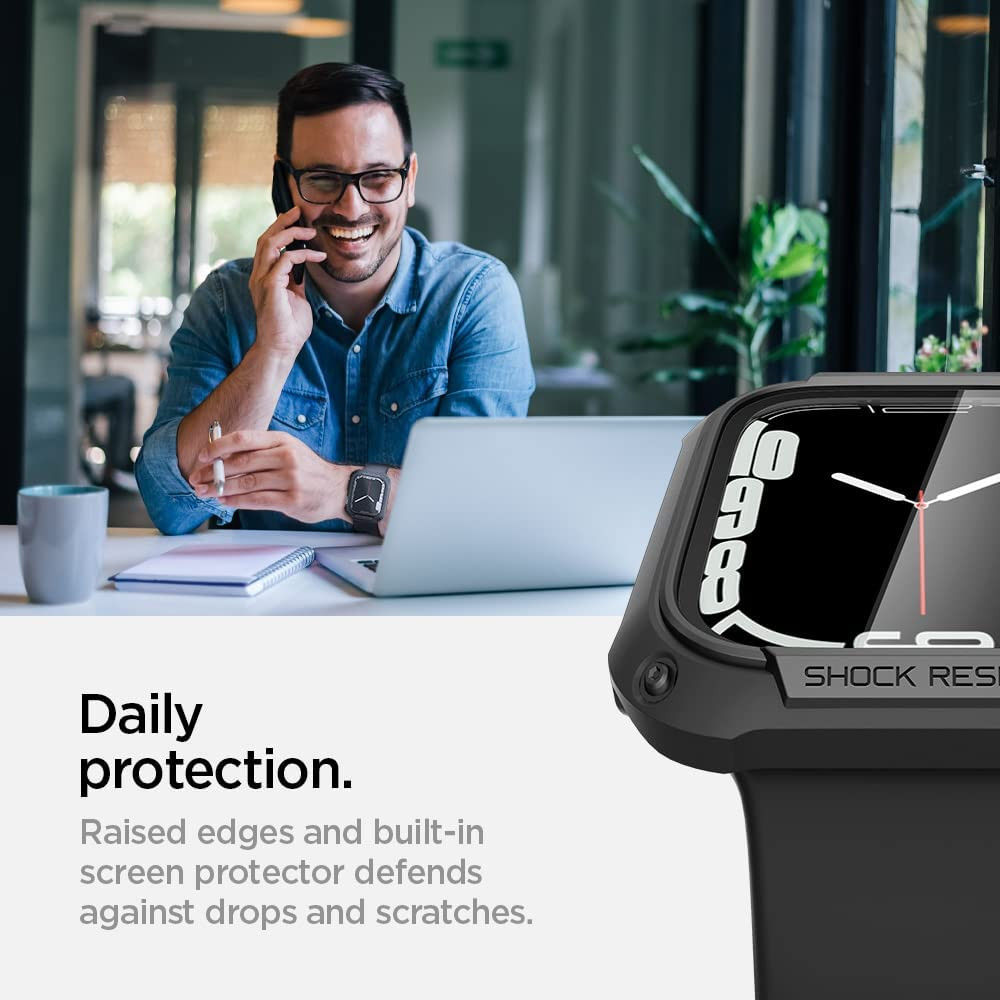 Spigen Tough Armor Pro - Apple Watch 7/8/9 45MM Case - Full Protect - Zwart afbeelding 7