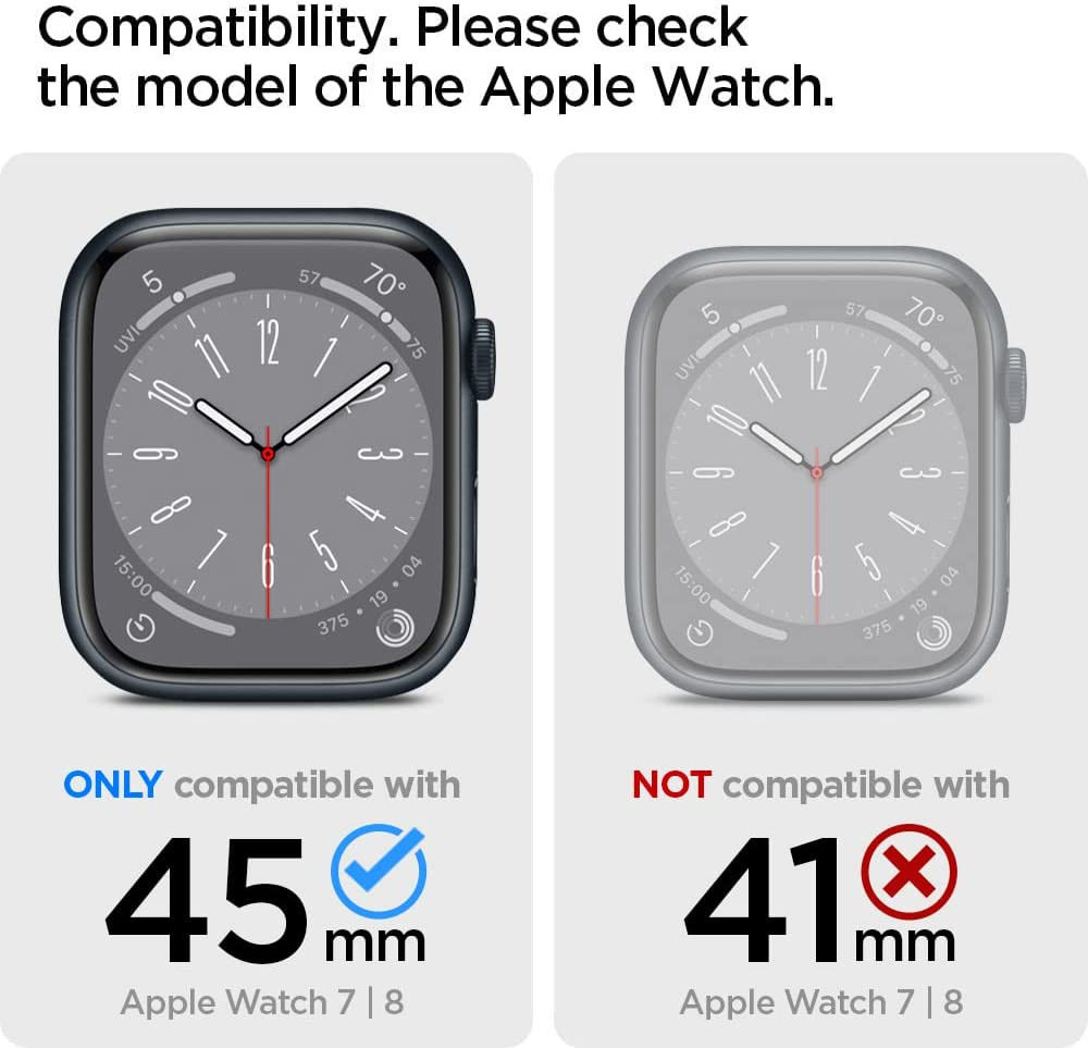 Spigen Tough Armor Pro - Apple Watch 7/8/9 45MM Case - Full Protect - Zwart afbeelding 9