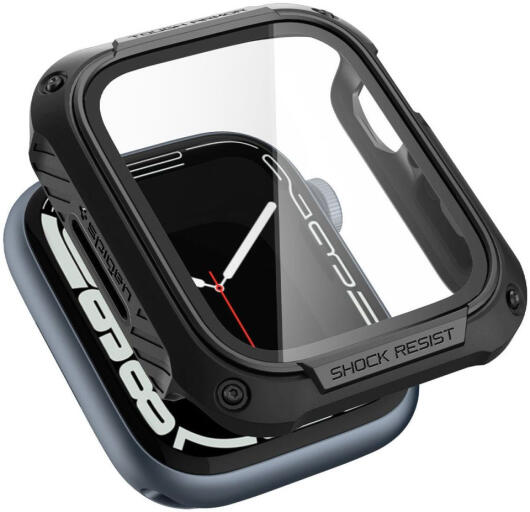 Spigen Tough Armor Pro - Apple Watch 7/8/9 45MM Case - Full Protect - Zwart afbeelding 2