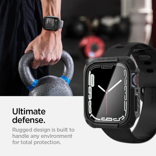 Spigen Tough Armor Pro - Apple Watch 7/8/9 45MM Case - Full Protect - Zwart afbeelding 5