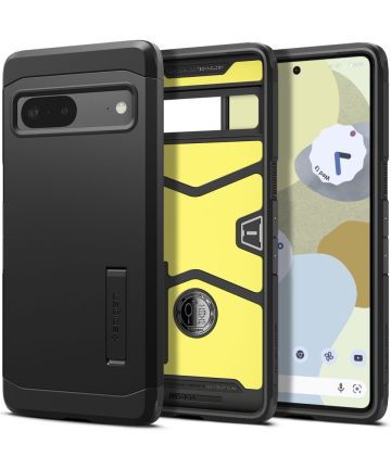 Spigen Tough Armor Google Pixel 7 Hoesje Back Cover Zwart Hoesjes