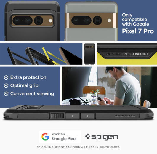 Spigen Tough Armor Google Pixel 7 Pro Hoesje Back Cover Zwart afbeelding 3