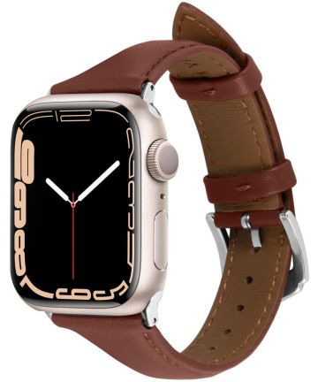 Spigen - Cyrill Kajuk Apple Watch Bandje - 4-9/SE 38MM/40MM/41MM Echt Leer Bruin Bandjes