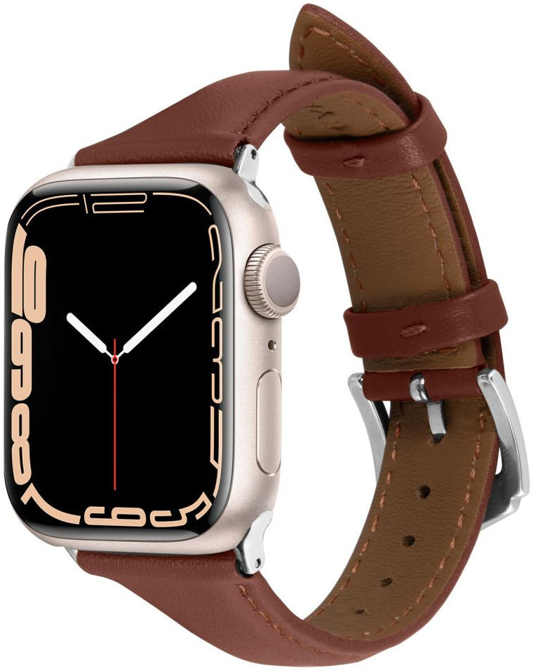 Spigen Cyrill Apple Watch Bandje - 4-10/SE - 38/40/41/42MM - Echt Leer Bruin afbeelding 1