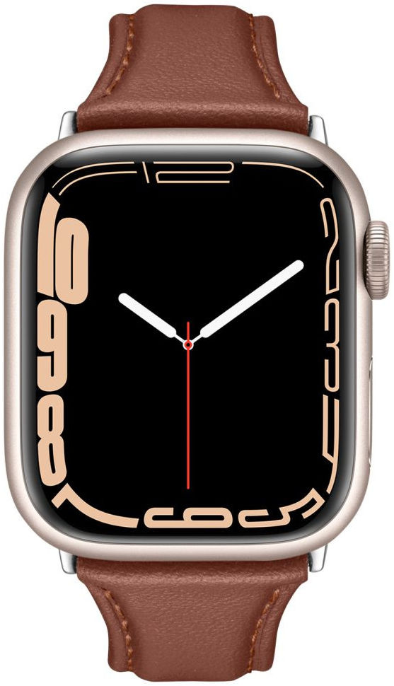 Spigen Cyrill Apple Watch Bandje - 4-10/SE - 38/40/41/42MM - Echt Leer Bruin afbeelding 6