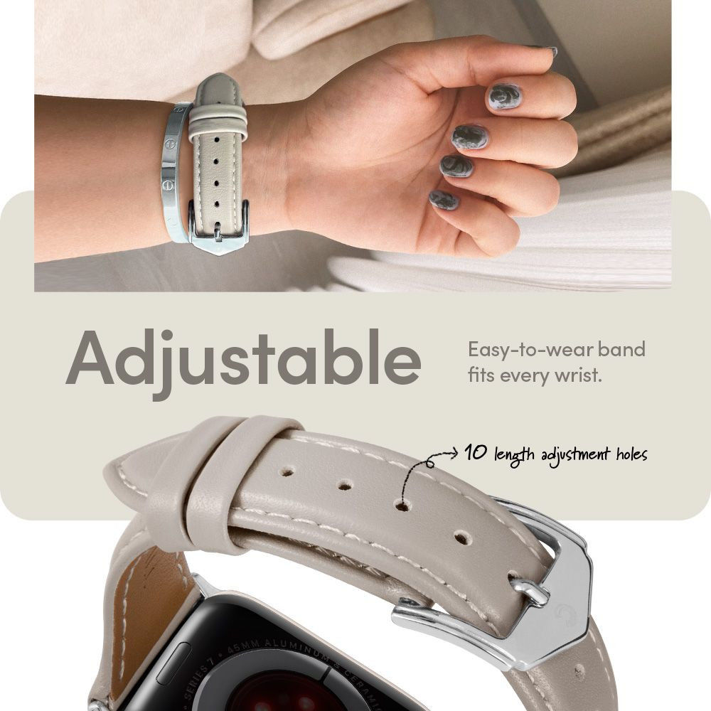 Spigen Cyrill Kajuk Apple Watch 4-9/SE 40/41MM Bandje Echt Leer Beige afbeelding 12