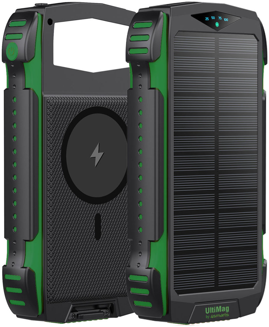 4smarts UltiMag TitanPack Solar MagSafe Powerbank 20.000 mAh Groen afbeelding 1