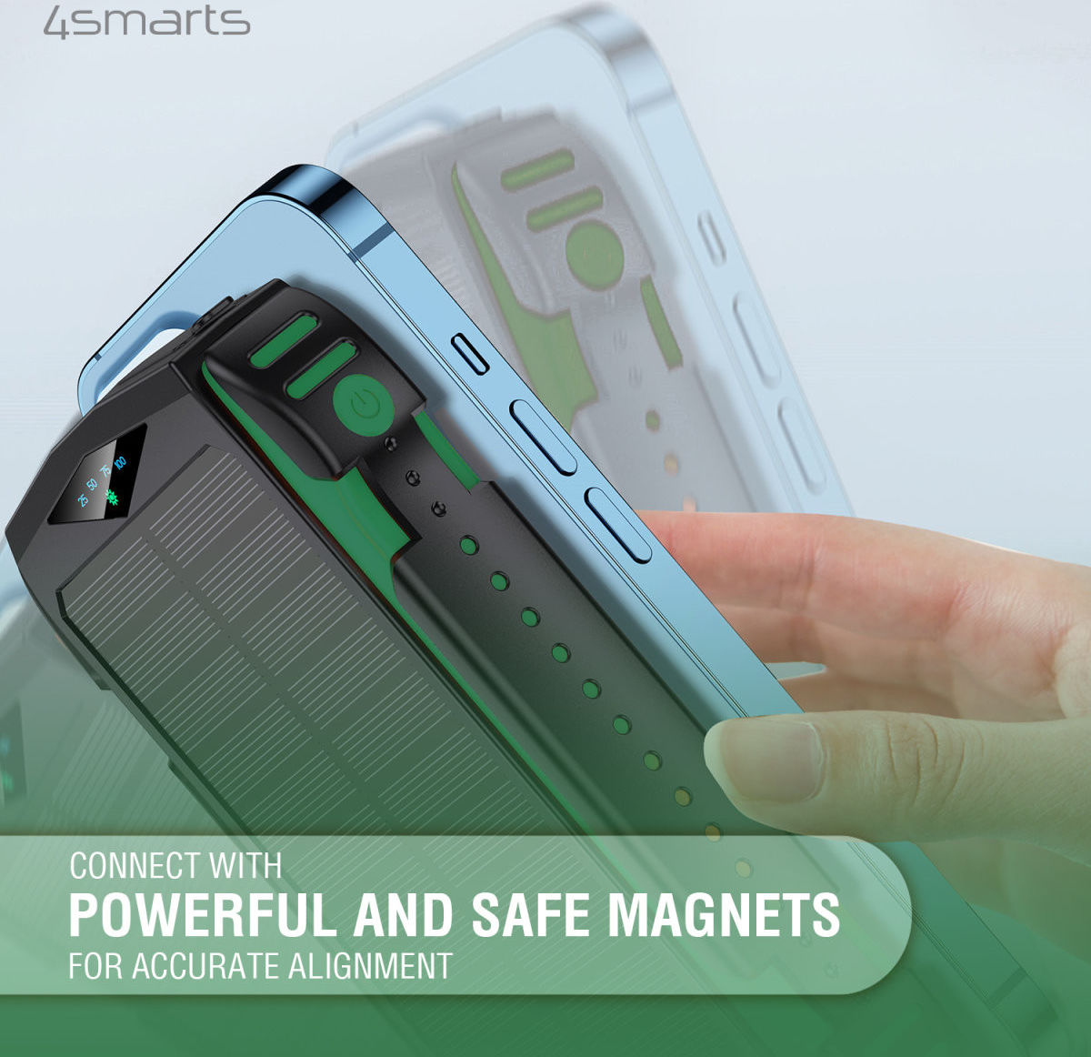 4smarts UltiMag TitanPack Solar MagSafe Powerbank 20.000 mAh Groen afbeelding 5