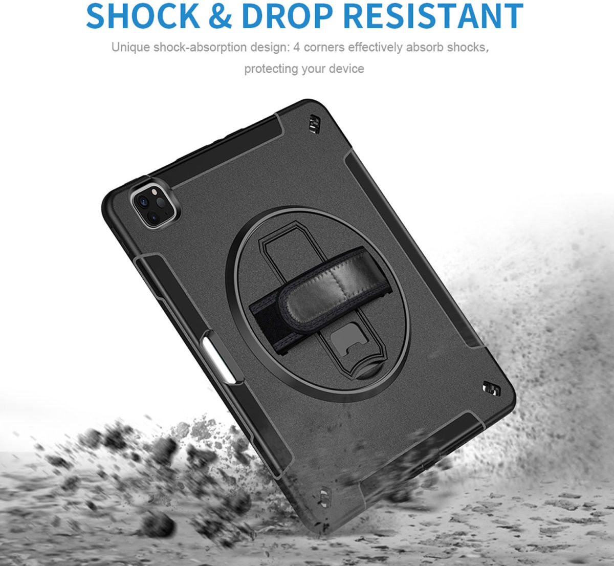 4smarts Rugged Grip iPad Pro 12.9 (2018/2020/2021/2022) Hoes Zwart afbeelding 3