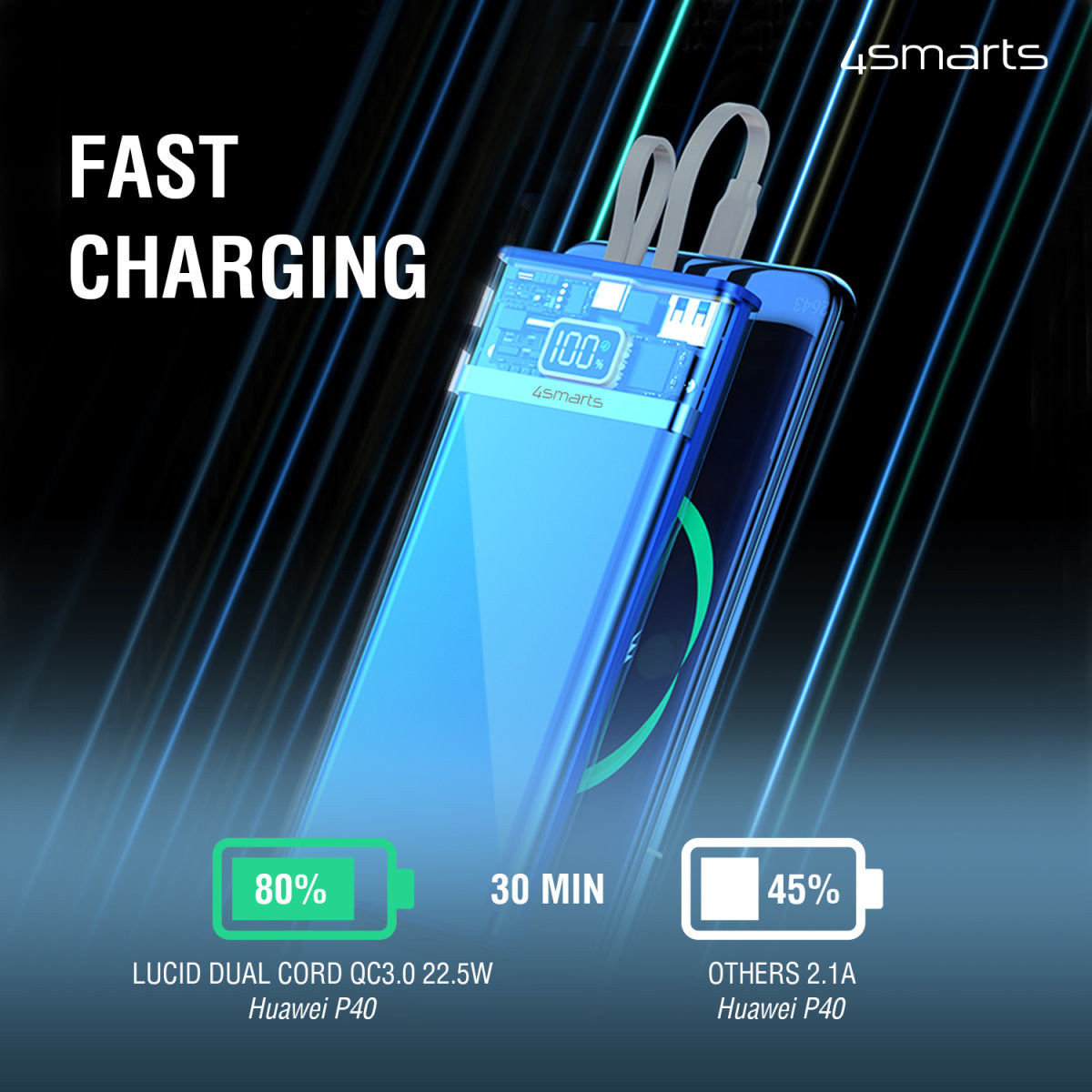 4smarts Powerbank 10.000 mAh Power Delivery Quick Charge 22.5W Grijs afbeelding 7