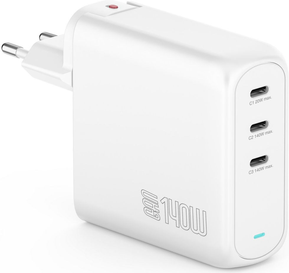 4smarts GaN Flex Pro 140W 3x USB-C Snellader PD Adapter Wit afbeelding 2