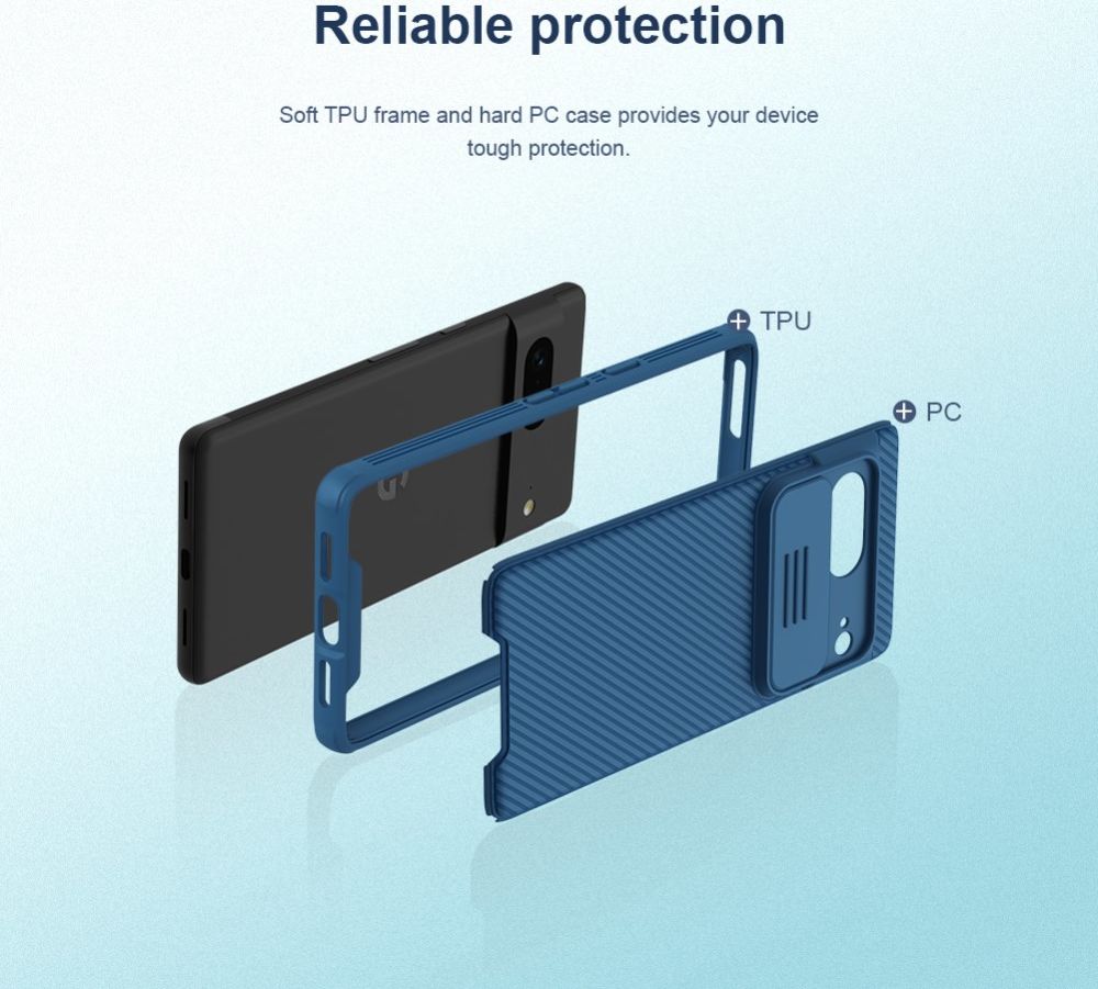 Nillkin CamShield Google Pixel 7 Hoesje met Camera Slider Blauw afbeelding 8
