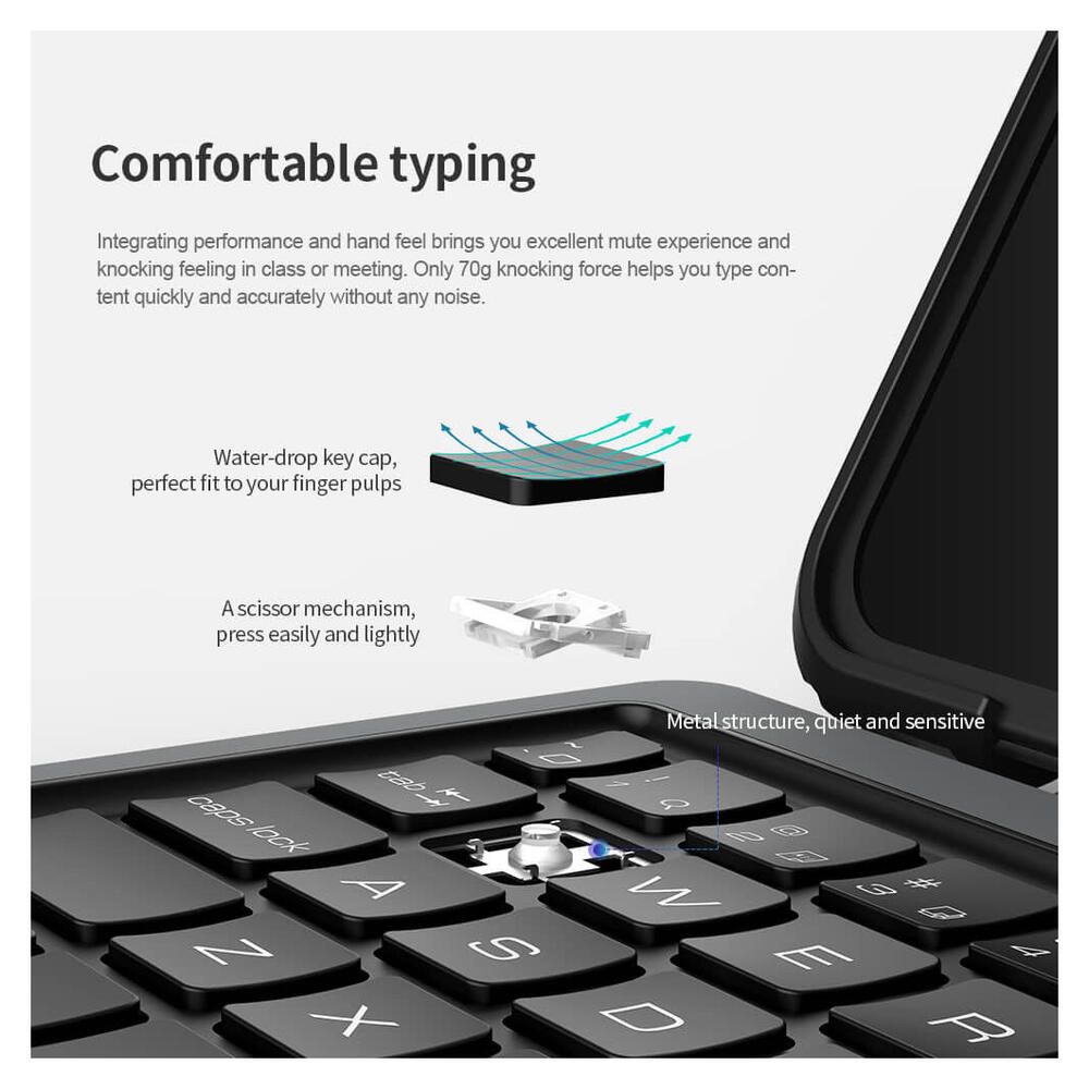 Nillkin Apple iPad 11 (2025) / 10.9 (2022) Bumper Hoes met Bluetooth Toetsenbord afbeelding 14