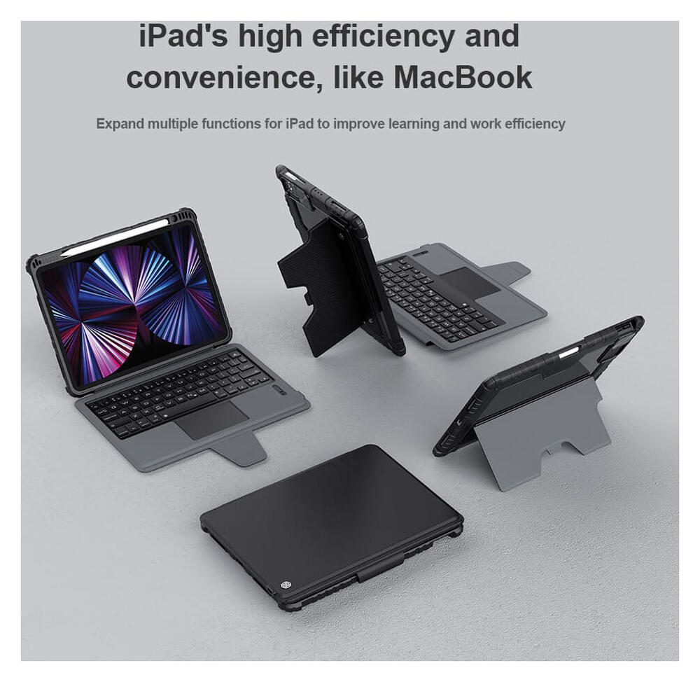 Nillkin Apple iPad 11 (2025) / 10.9 (2022) Bumper Hoes met Bluetooth Toetsenbord afbeelding 7