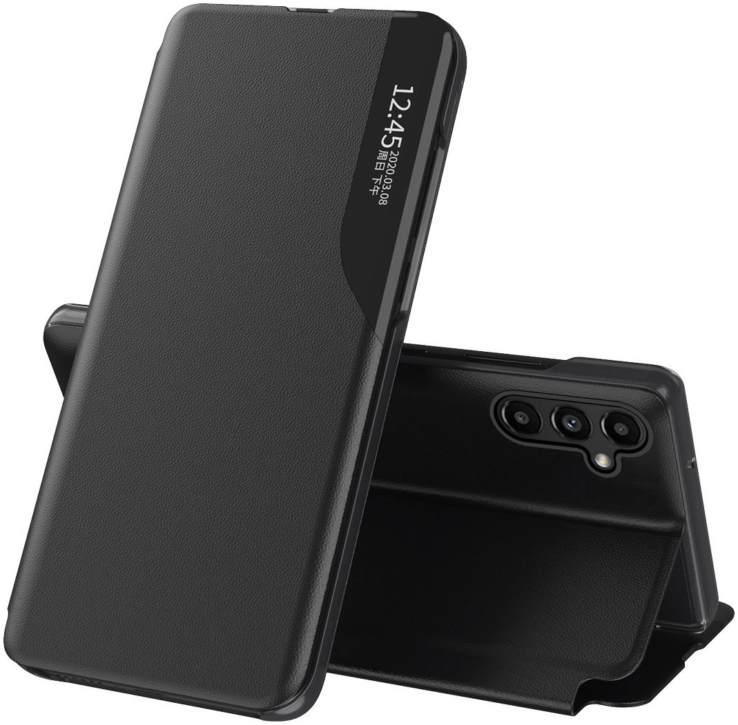 Samsung Galaxy A14 Hoesje Book Case met Side Display Zwart afbeelding 1