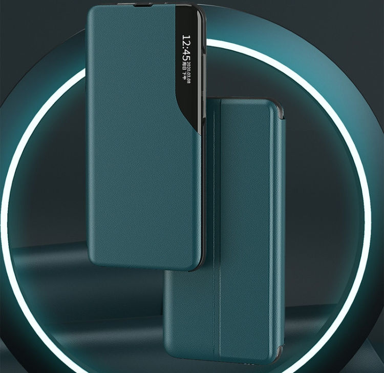 Samsung Galaxy A14 Hoesje Book Case met Side Display Blauw afbeelding 2