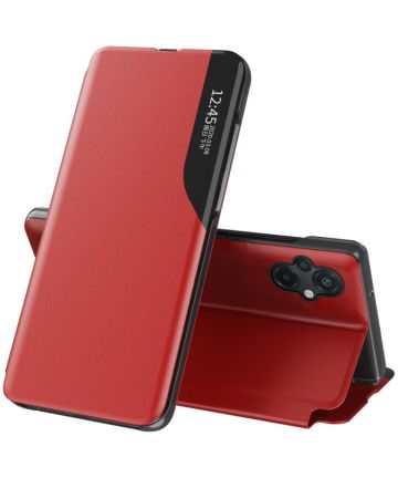 Xiaomi Poco M5 Hoesje Book Case met Side Display Rood Hoesjes