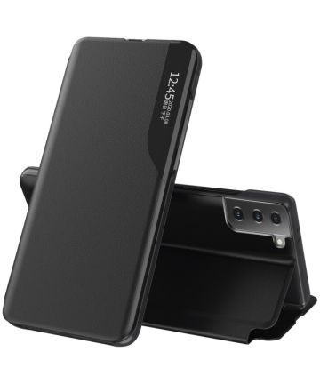 Samsung Galaxy S23 Hoesje Book Case met Side Display Zwart Hoesjes