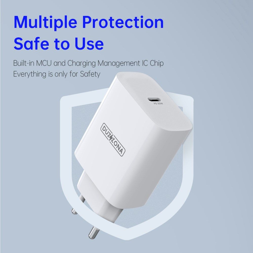 Duzonna T3 20W USB-C Snellader Power Delivery Adapter Fast Charge Wit afbeelding 5