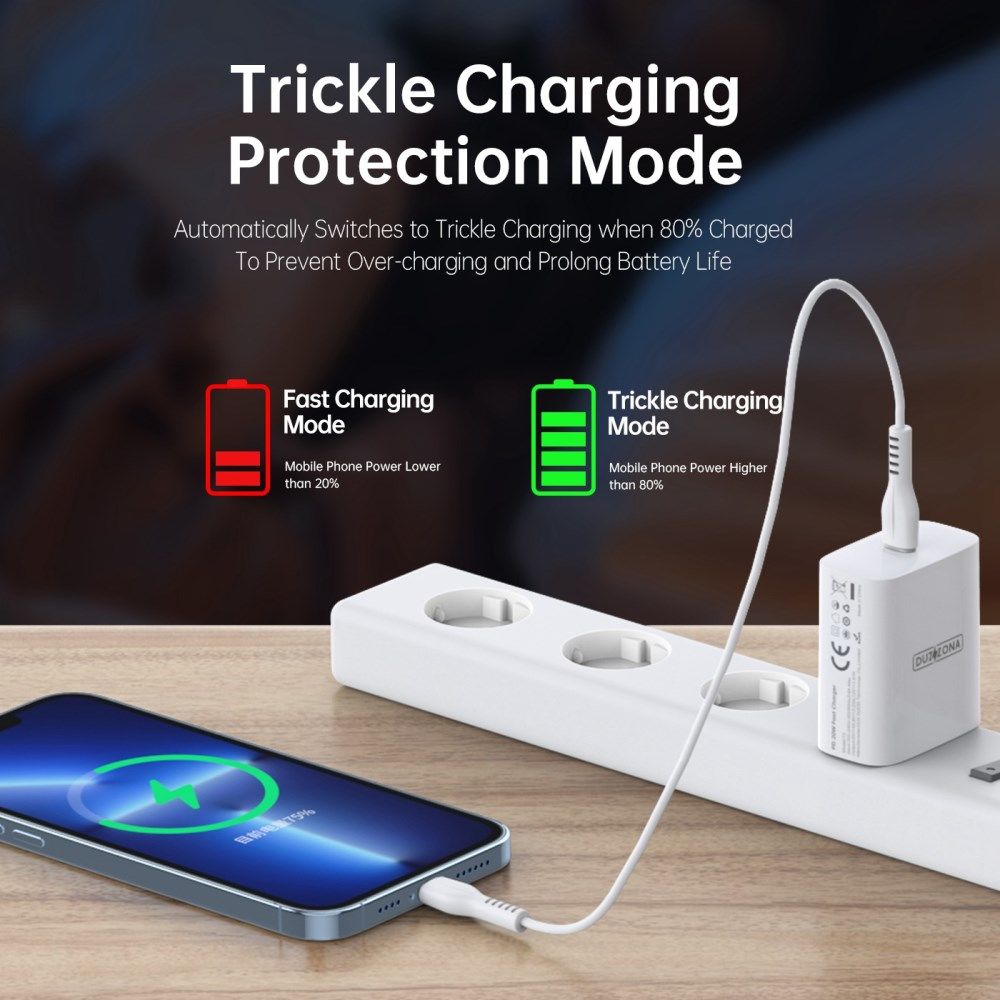 Duzonna T3 20W USB-C Snellader Power Delivery Adapter Fast Charge Wit afbeelding 7