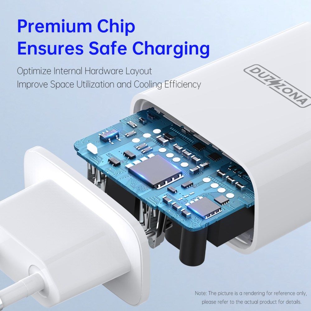 Duzonna T3 20W USB-C Snellader Power Delivery Adapter Fast Charge Wit afbeelding 9