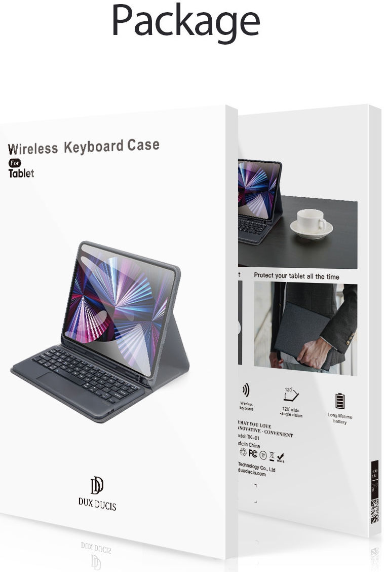 Dux Ducis Apple iPad 11 (2025) / 10.9 (2022) Hoes Bluetooth Toetsenbord Zwart afbeelding 12