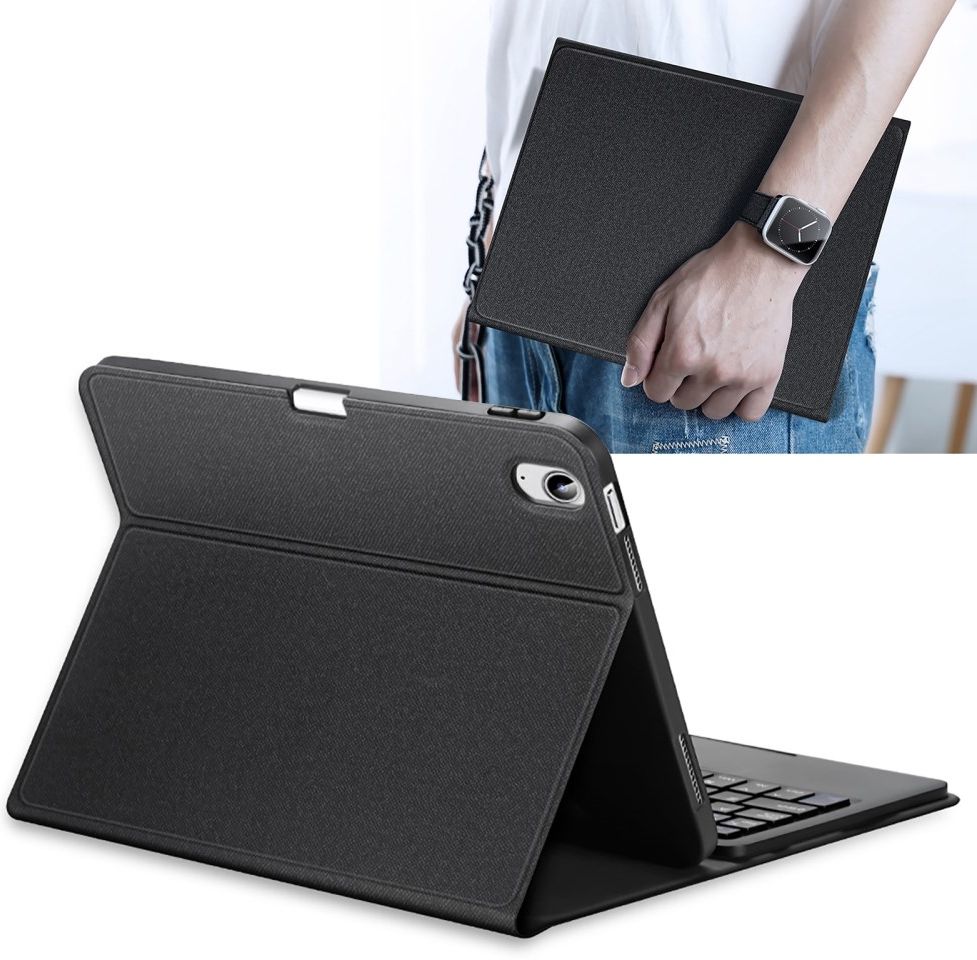 Dux Ducis Apple iPad 11 (2025) / 10.9 (2022) Hoes Bluetooth Toetsenbord Zwart afbeelding 2
