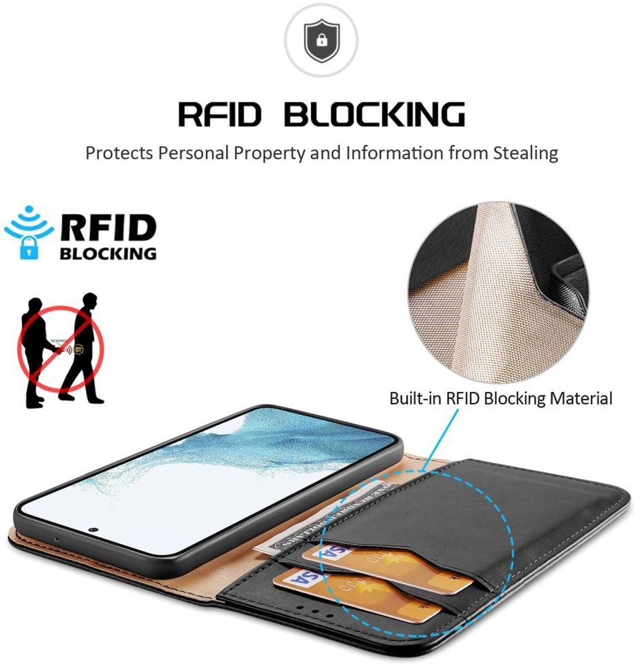 Dux Ducis Hivo Samsung Galaxy S23 Plus Hoesje RFID Book Case Zwart afbeelding 3