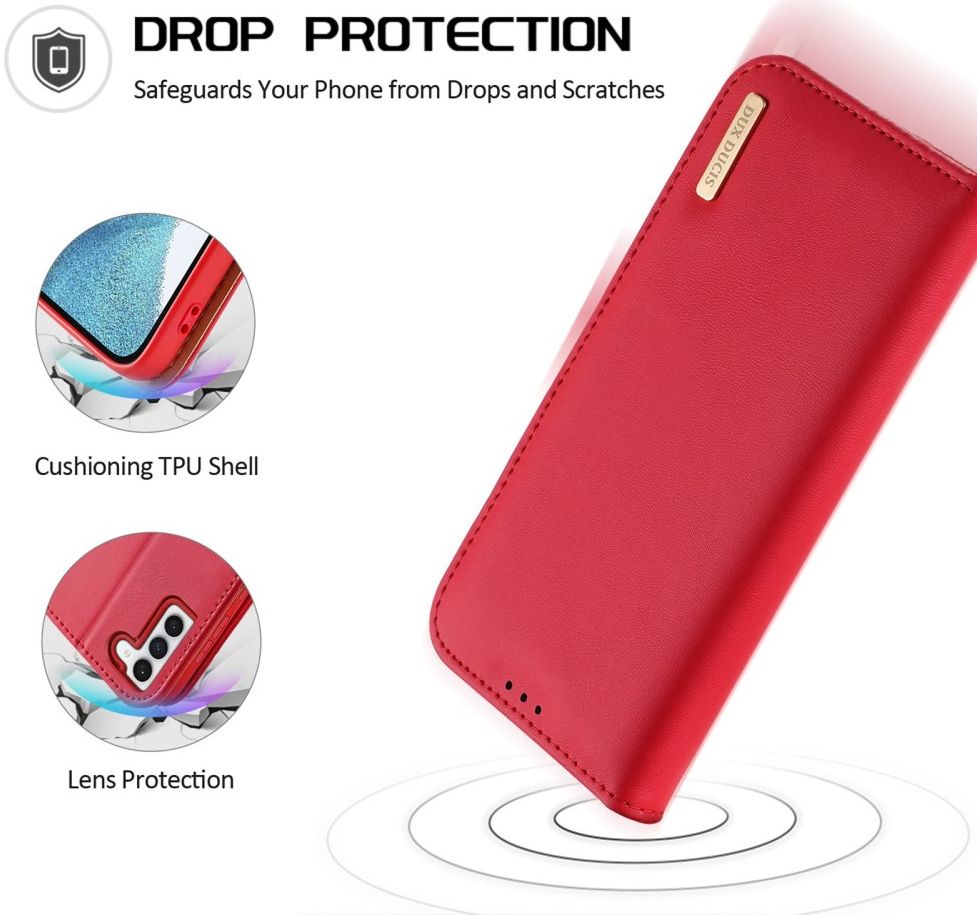 Dux Ducis Hivo Samsung Galaxy S23 Plus Hoesje RFID Book Case Rood afbeelding 4