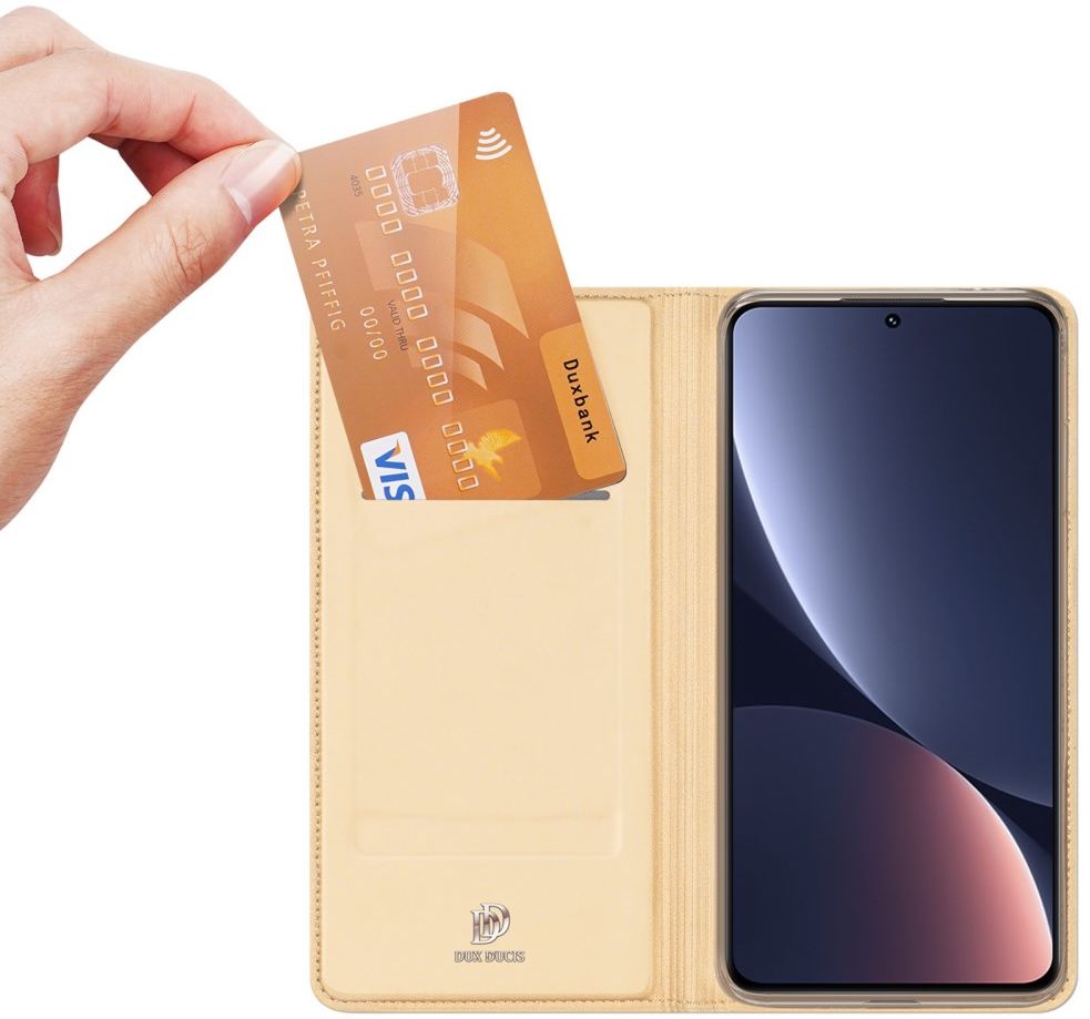 Dux Ducis Skin Pro Xiaomi 13 Hoesje Portemonnee Book Case Goud afbeelding 2