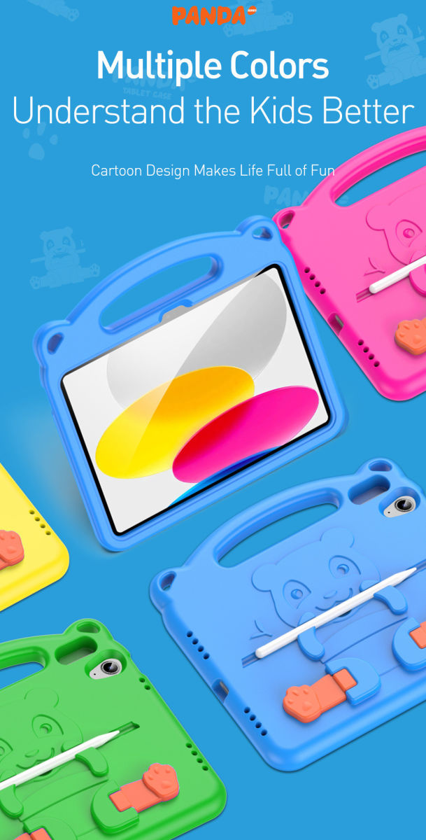 Dux Ducis Panda Apple iPad 11 (2025) / 10.9 (2022) Kinder Tablethoes Roze afbeelding 10