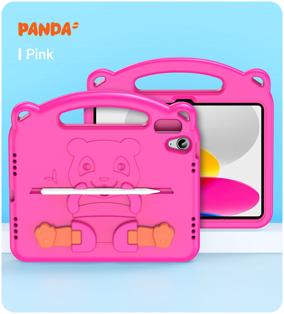 Dux Ducis Panda Apple iPad 11 (2025) / 10.9 (2022) Kinder Tablethoes Roze afbeelding 14