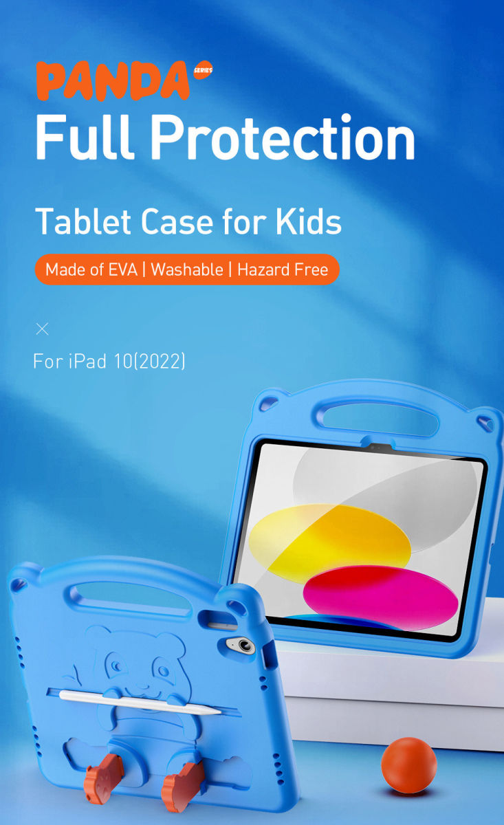 Dux Ducis Panda Apple iPad 11 (2025) / 10.9 (2022) Kinder Tablethoes Roze afbeelding 7
