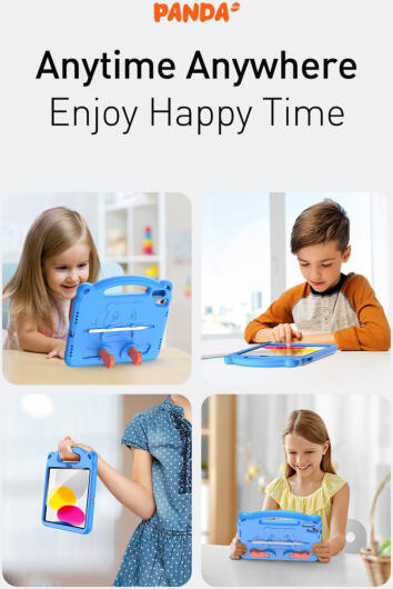 Dux Ducis Panda Apple iPad 11 (2025) / 10.9 (2022) Kinder Tablethoes Roze afbeelding 8