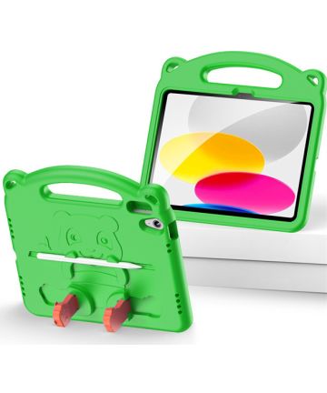 Dux Ducis Panda Apple iPad 10.9 (2022) Kinder Tablethoes Groen Hoesjes