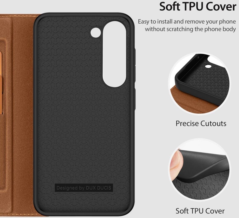 Dux Ducis Skin X2 Samsung Galaxy S23 Hoesje Book Case Bruin afbeelding 8