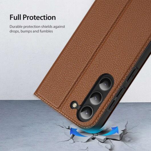 Dux Ducis Skin X2 Samsung Galaxy S23 Hoesje Book Case Bruin afbeelding 4