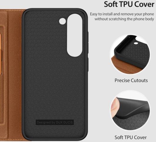 Dux Ducis Skin X2 Samsung Galaxy S23 Hoesje Book Case Bruin afbeelding 8