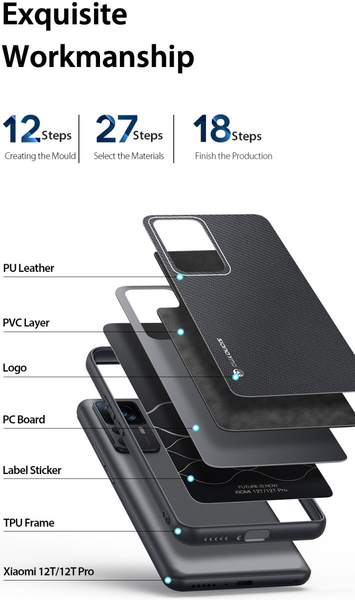 Dux Ducis Fino Xiaomi 12T / 12T Pro Hoesje Back Cover Grijs afbeelding 8